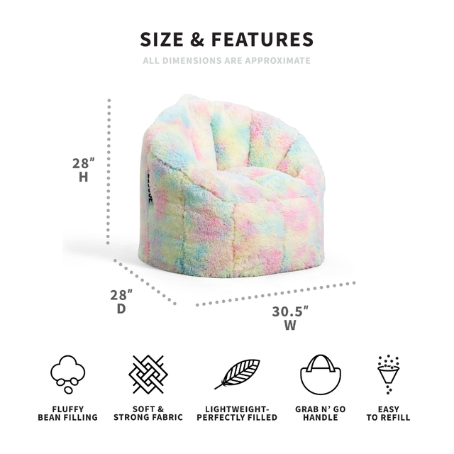 Big Joe Milano Bean Bag Chair, Plushie, 2.5ft, Unicorn Rainbow Memory Foam  Stuffed Lounger Chairs for Kids, Adults - AliExpress